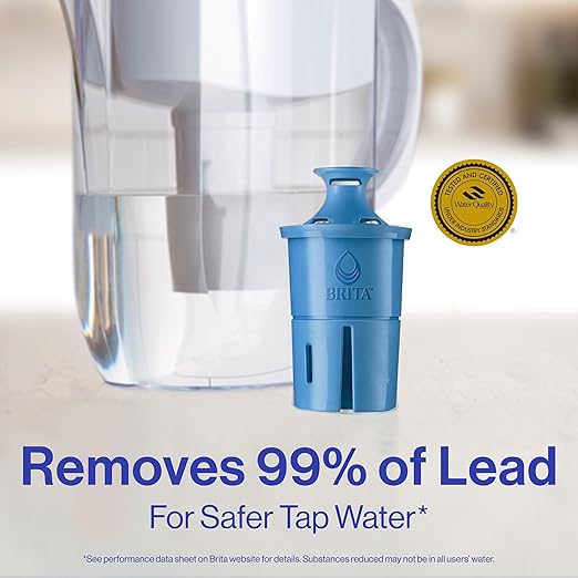 Brita Water Pitcher, Everyday Elite Filter, Removes 99% of Lead, Includes 1 Filter, 10-Cup Capacity, White