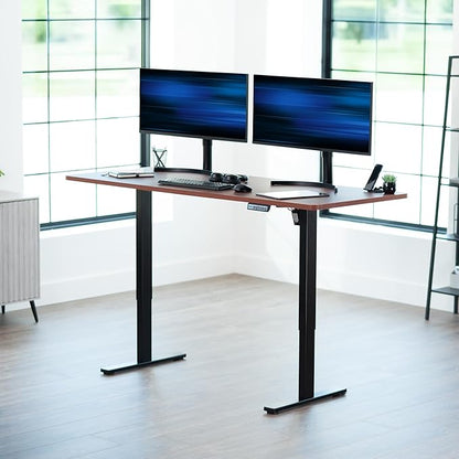 VIVO Electric 71 x 30 in Standing Desk, Memory Height Adjustment, 1B Series, Dark Walnut Top Black Frame, DESK-KIT-1B7D