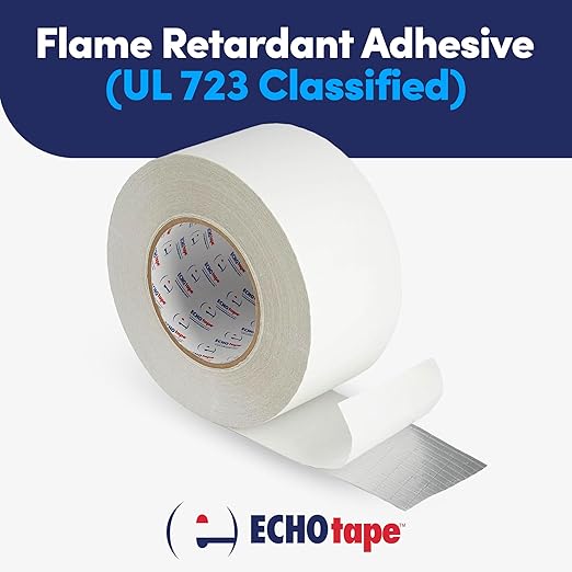 ECHOtape FS-J7754 | All Weather ASJ Poly Insulation Facing Tape | Insulation Seaming, Sealing, Repair Tape | High Performance Adhesive | |White ASJ Poly Tape | Contractors Tape | 2.83 in x 50 yds