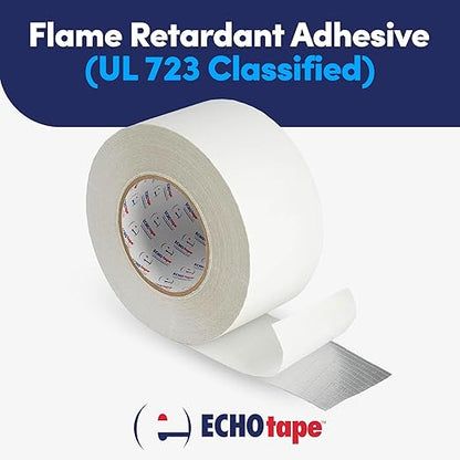 ECHOtape FS-J7754 | All Weather ASJ Poly Insulation Facing Tape | Insulation Seaming, Sealing, Repair Tape | High Performance Adhesive | |White ASJ Poly Tape | Contractors Tape | 2.83 in x 50 yds