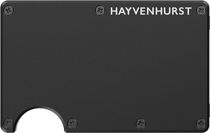 Hayvenhurst Wallet For Men - Reinvented Design Men's Wallet - Slim, Minimalistic & Seamless Card Case, Blocks RFID Scanners, Holds 12 Cards (Obsidian)