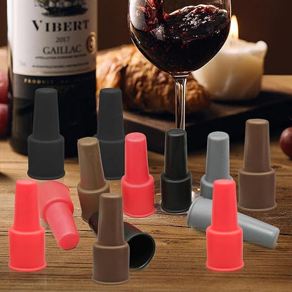 16Pcs Silicone Wine Seal Stopper, Silicone Elastic Wine Stopper Reusable Sparkling Wine Bottle Stopper, Keep-Wine-Fresh Sparkling Wine Bottle Stopper for Home Party Beer Champagne