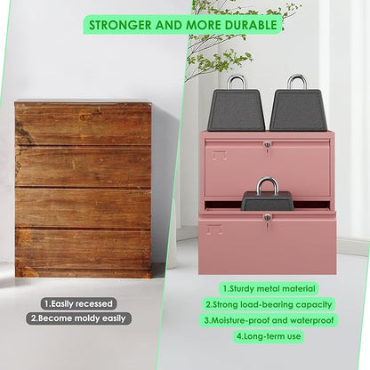 SUXXAN Metal 2 Drawer Lateral File Cabinet with 2 Lock - Wide Filing Cabinet for Letter/Legal/F4/A4 Hanging Files - Includes Business Card Holder,Home Office School Storage,Pink