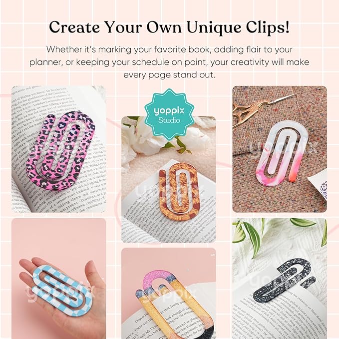 30 Set Sublimation Paper Clips Blanks Bulk, Jumbo Sublimation Acrylic Paperclip Bookmark Clips with 30Pcs Back Card for Heat Transfer DIY Crafts, Office School Supplies, Back to School Gifts