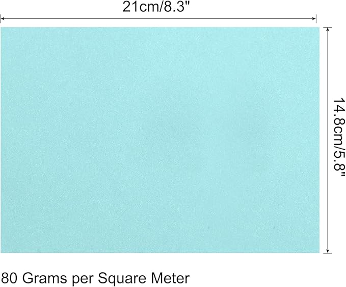 MECCANIXITY 75 Sheets A4 Colored Print Copy Paper 5.8" x 8.3" Origami Paper Printer Paper 80gsm for Printing, Document Copying, Art Craft,Light Blue