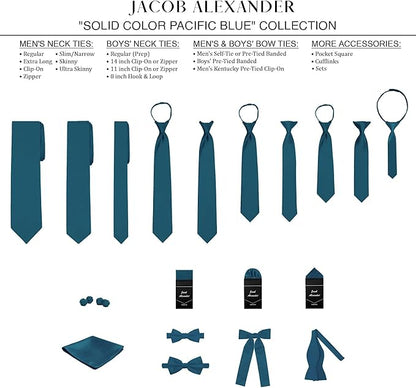 Jacob Alexander Solid Color Mens Tie - Soft-lined Necktie - Timeless Formal Look for Weddings and Business - (Regular Size)