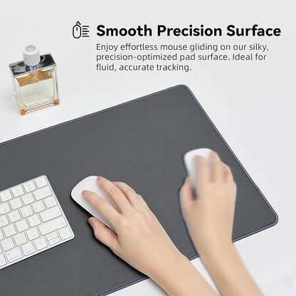 Waterproof Large Gaming Mouse Pad with Durable Stitched Edges, Non-Slip Rubber Base, Grainy Jacquard Mouse Mat Desk Pad for Home Office Gaming, 31.5''x11.8''x0.12'', Deep Gray