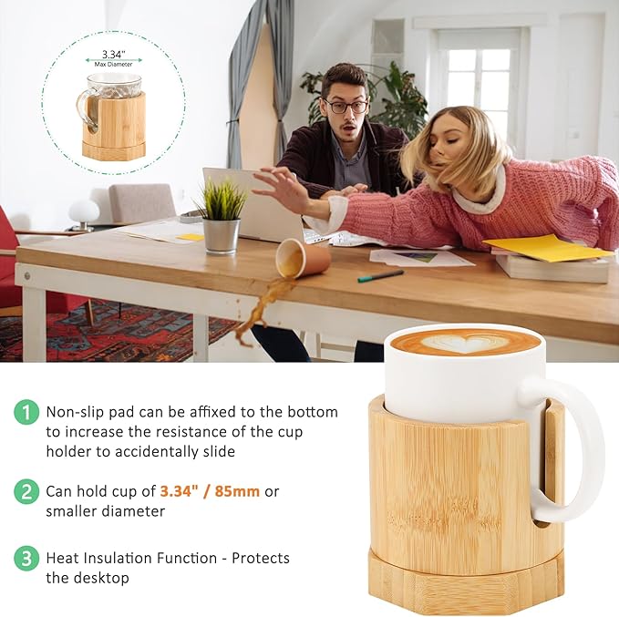 Nnewvante Bamboo Cup Dispenser, 5-8oz Bathroom & Kitchen Cup Holder, Dual-Purpose Paper & Desk Cup Holder, Anti-Spill, Width Upgrade, Party Cup Organizer, Ideal Gift