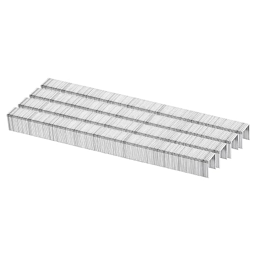 uxcell 22 Gauge Narrow Crown Staples 3/8" x3/8", 1000Pcs Galvanized Steel for Pneumatic, Electric Stapler, White