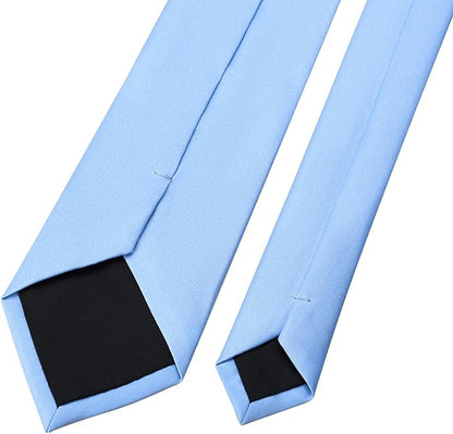 KOOELLE Men's Ties Solid Pure Color Plain Neckties Formal Black Ties For Men