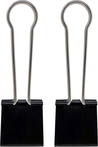 Clipco Binder Clips Super Extra Large 2-1/3in Black (2-Pack)