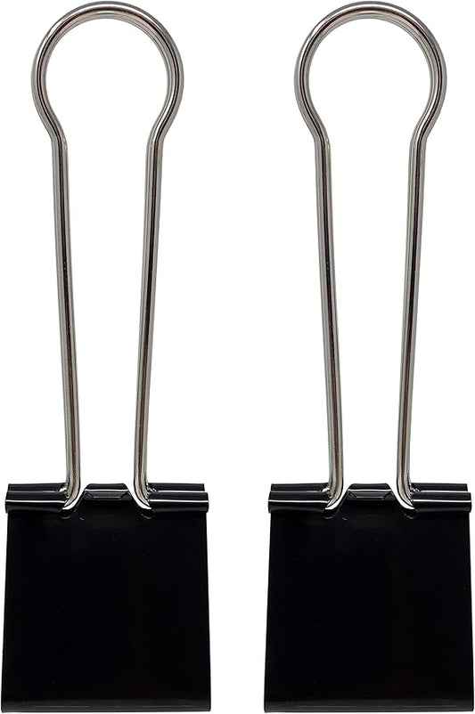 Clipco Binder Clips Super Extra Large 2-1/3in Black (2-Pack)