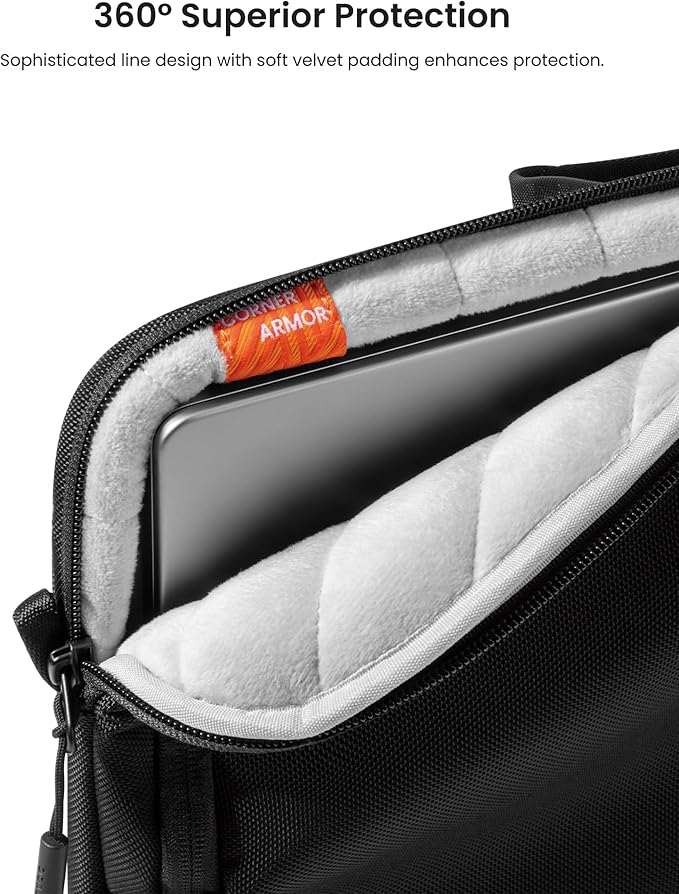 tomtoc 360 Protective Laptop Carry Case for 14-inch MacBook Pro M5/M4/M3/M2/M1 Pro/Max A3434 A3112 A3401 A3185 A2992, Water-Resistant Laptop Shoulder Bag for 13-inch MacBook/iPad Pro M5/iPad Air M3