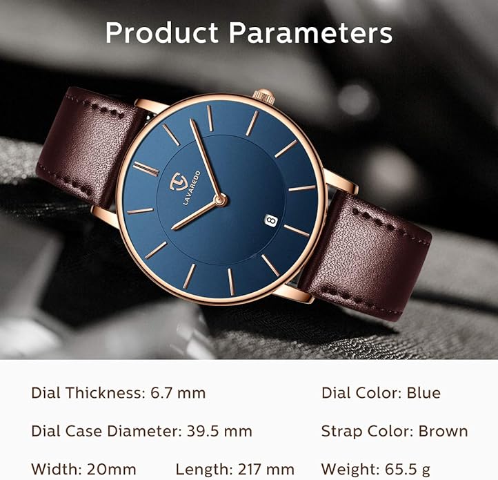 BEN NEVIS Watch, Mens Watch, Minimalist Fashion Simple Wrist Watch Analog Date with Leather Strap