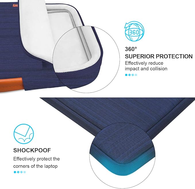 Lacdo 360° Protective 16 Inch Laptop Sleeve Case for 16 Inch HP Lenovo ASUS Acer Dell Laptop/HP Pavilion Envy/Lenovo ThinkPad IdeaPad/Acer Swift/ASUS Vivobook/Dell Computer Bag, Blue