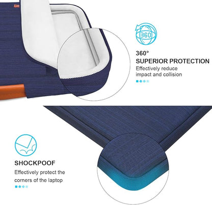 Lacdo 360° Protective 16 Inch Laptop Sleeve Case for 16 Inch HP Lenovo ASUS Acer Dell Laptop/HP Pavilion Envy/Lenovo ThinkPad IdeaPad/Acer Swift/ASUS Vivobook/Dell Computer Bag, Blue