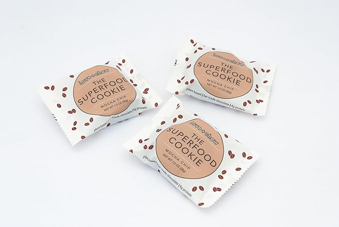 Love + Chew Superfood Soft Baked MINI Cookies, Chocolate Lover Variety, Plant Based Cookie Made With Almonds and Dark Chocolate for Kids and Adults, Vegan Snacks, Gluten Free, Paleo, Non GMO, 18 Pack