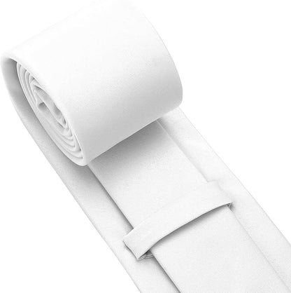 PenSee Men's Tie Set Solid Pure Color 3.15" (8CM) Classic Formal Plain Necktie and Pocket Square Set For Men