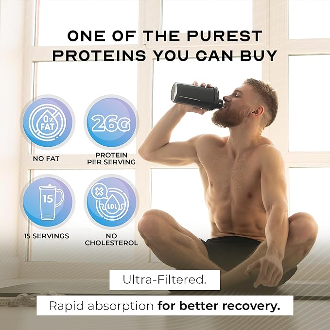 Muscle Feast Grass-Fed Whey Protein Isolate, All Natural Hormone Free Pasture Raised, Whey Isolate Protein Powder for Men and Women, Clean, Non-GMO & Gluten-Free, Isolate Protein - Unflavored, 1lb