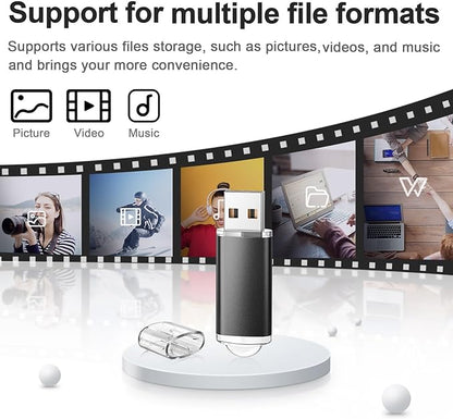TOPESEL 32GB 10 Pack USB Flash Drive Thume Drive 2.0 Memory Stick Fold Storage Thumb Stick Jump Drive Pen Swivel Design for PC laptops, Tablets, TVs, car Audio (5 Mixed Colors)