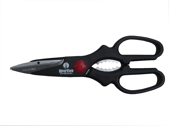 Very Sharp Multi Purpose Scissors - Reinforced Blade Shears, Left and Right Handed for office, kitchen, sewing, gardening