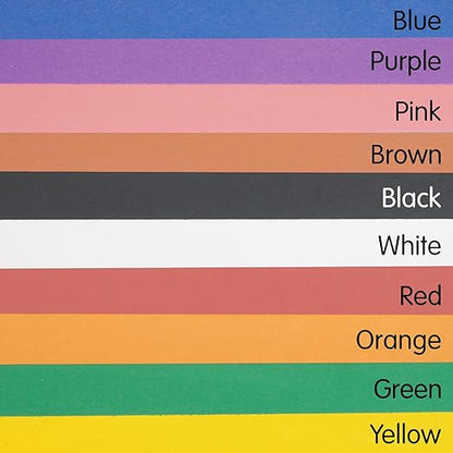 Colorations 12" x 18" Mediumweight Construction Paper Assorted Colors - 300 Sheets, Bulk Pack Art Paper, Arts and Crafts, School Supplies, Drawing, Coloring, Painting, 3D Art