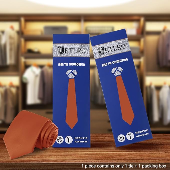 Black Ties For Men Solid Pure Color Formal Neckties 3.15" (8CM) Men's Tie for Business and Wedding with Gift Box