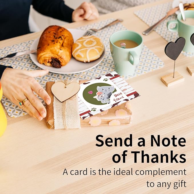 Card Making Kits DIY Blank Cards with Envelopes, Cat Thank You Cards, Dog Thank You Cards for Best Friends, Teachers, Includes 9 Envelopes