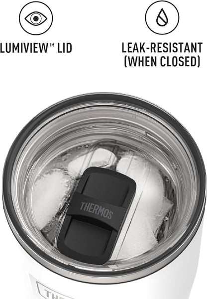 THERMOS ICON SERIES, Stainless Steel Cold Tumbler with Slide Lock, 24 Ounce, Snow
