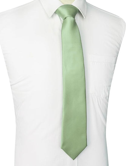 JEMYGINS Solid Color Tie Mens Necktie for Business and Wedding