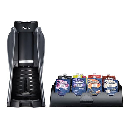 Flavia Aroma Brewer Bundle with 84 Freshpacks and 1 Merchandiser - Coffee Machine, Makes Coffee, Lattes, Tea, and other Hot or Iced Beverages with Single-Serve Freshpacks, Multiple Brew Sizes, Black
