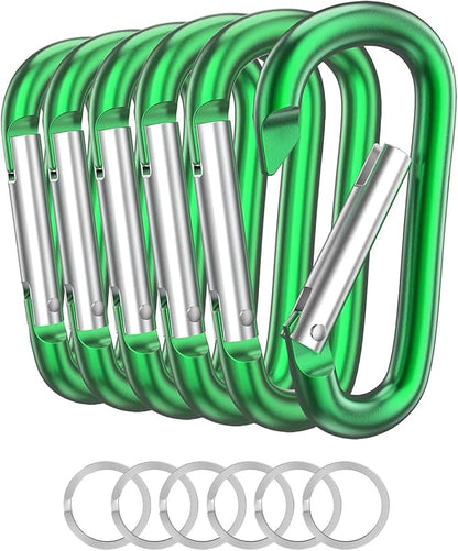 Carabiner Keychain Clip -3" Aluminum Carabiner D Ring, Caribeener Clips, Spring Snap Hook for Keychain Clip