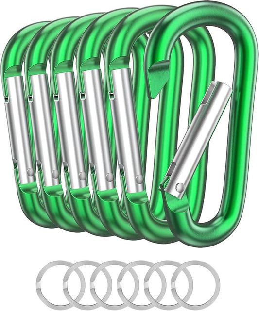 Carabiner Keychain Clip -3" Aluminum Carabiner D Ring, Caribeener Clips, Spring Snap Hook for Keychain Clip