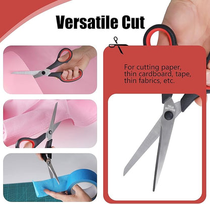 Lichamp 8.5” Scissors, 12-Pack Multipurpose Sharp Scissor, Comfort Grip Handles Household for Office, School, Home and Arts