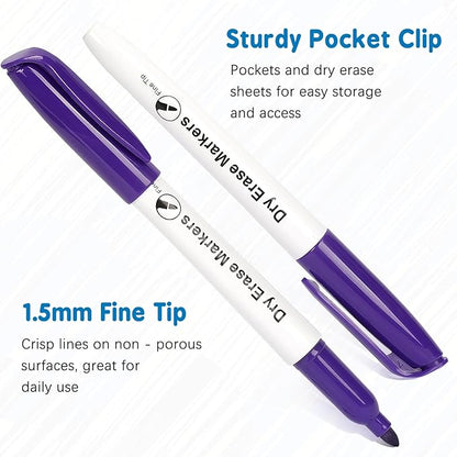 V-Opitos 144 Pack Fine Tip Dry Erase Markers - Bulk Whiteboard Erasable Markers in 12 Colors, Ideal for School Classroom Office Supplies, Non-Toxic & Easy Clean for White board