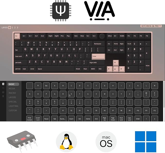 Keychron Q6 Pro Full-Size Bluetooth Custom Mechanical Keyboard for Mac Windows Linux, Full Metal QMK/VIA Programmable Knob KSA Double-Shot PBT Keycaps Hot-Swappable Keychron K Pro Banana Switch-White