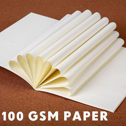Mimorou 100 Pcs Kraft Notebook Journals 5.5 Inch x 8.3 Inch A5 Journal Softcover Notebooks Bulk for Kids Student Writing Sketch Office Notepad with 60 Pages 32 Sheets (Brown, Dot)