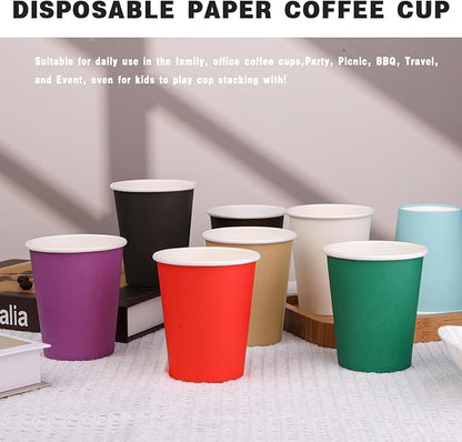 Paper Cups 8 oz 25 Pack, Disposable Paper Coffee Cups for Hot or Cold Beverage Drinking for Party, Picnic, BBQ, Travel, and Event -White