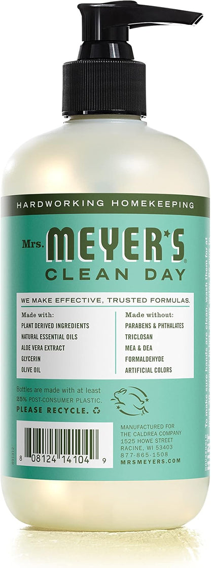 MRS. MEYER'S CLEAN DAY Hand Soap, Made with Essential Oils, Biodegradable Formula, Basil, 12.5 fl. oz - Pack of 3