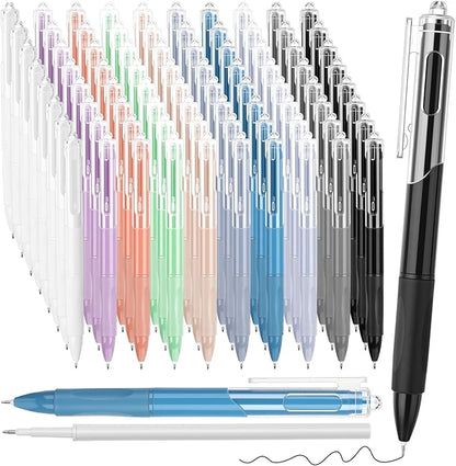 200 Pcs Gel Pens Bulk 0.5mm Black Gel Pen Retractable Fine Point Pens Quick Drying Smooth Writing with Comfortable Grip for School Office Journaling Note Taking and Homework(Colorful)