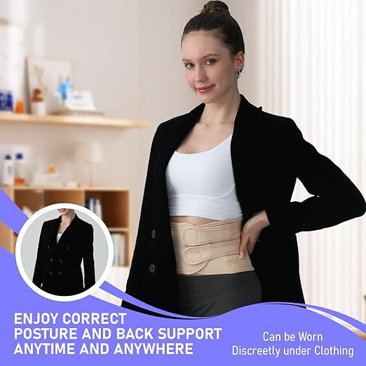 Posture Corrector for Women and Men, Back Brace with Full Back Support, Adjustable Shoulder Straightener for Upper & Lower Back Pain Relief, Scoliosis, Hunchback (Large, Beige)