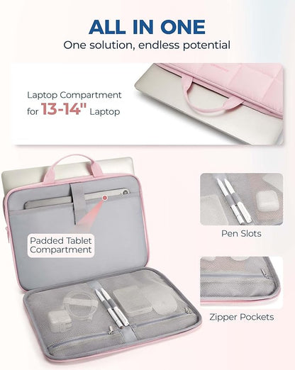 BAGSMART 13-14 inch Laptop Case Sleeve with Handle, Fluffy Padded Laptop Bag with Zipper, Macbook Case Fitted with Macbook Air/Pro 13.3 inch, Puffy Laptop Cover Fitted with Dell, HP