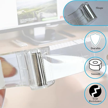 Tape, Clear Tape,Transparent Tape for Office Supplies and School Supplies,Glossy Finish,3/4 in x 720 in, Dispensered, 24 Pack