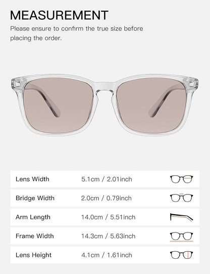 TIJN Blue Light Blocking Glasses for Women Men Clear Frame Square Nerd Eyeglasses Anti Blue Ray Computer Screen Glasses