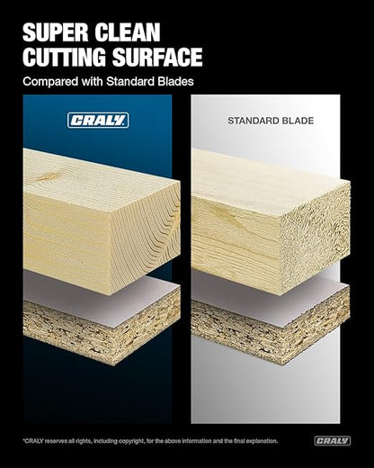 CRALY 10 Inch 60 Teeth Fine Finish Wood Cutting Circular Saw Blade, 5/8 Inch Arbor, Carbide Tipped, Thin Kerf, Black Ice Coating, for Wood Cutting Table Saw, Miter Saw(C1060FF)