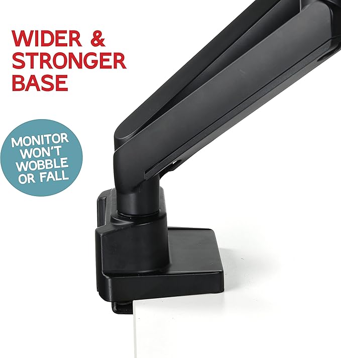 Dual Monitor Arm Stand for 32 Inch Screens - Full Adjustable VESA Mount for 2 Monitors, Heavy Duty Dual Monitor Desk Mount Compatible with C Clamp, Grommet Mounting Base, Holds 26.4lbs per Arm, Black