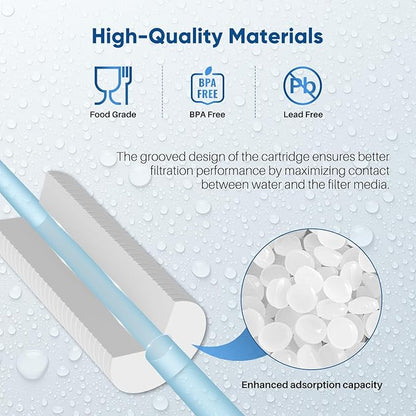 PUREPLUS AP810 Whole House Grooved Sediment Water Filter, Replacement Cartridge for 3M Aqua-Pure AP810, AP811, AP801, AP801-C, AP801T, AP801B, Whirlpool WHKF-GD25BB,WHKF-DWHBB,5 Micron 10"x4.5", 3Pack
