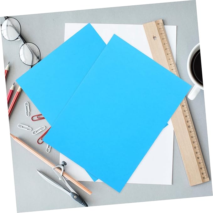 100pcs Colored Printer Paper Smooth Surface Fast Drying Copy Paper for DIY Craft Printing Office Use Blue