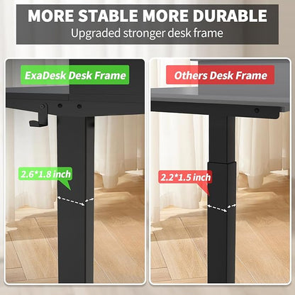 63 x 30 Inch Standing Desk with 2 Drawers, Adjustable Height Widened Stand Up Desk with Storage, Sit to Stand Ergonomic Workstation for Home Office, Classic Black