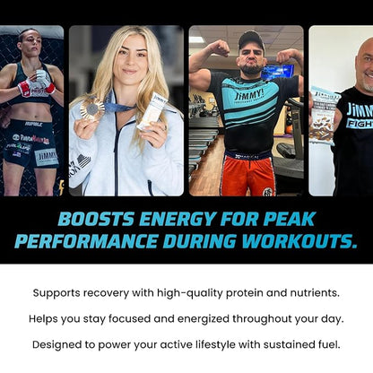 JiMMYBAR! Chocolate Peanut Butter Protein Bars 18g Protein Bar, 6g Low Sugar - 12 Count - 58g Health Bars - Functional Snack with Real Peanuts & Hand-Drizzled Chocolate